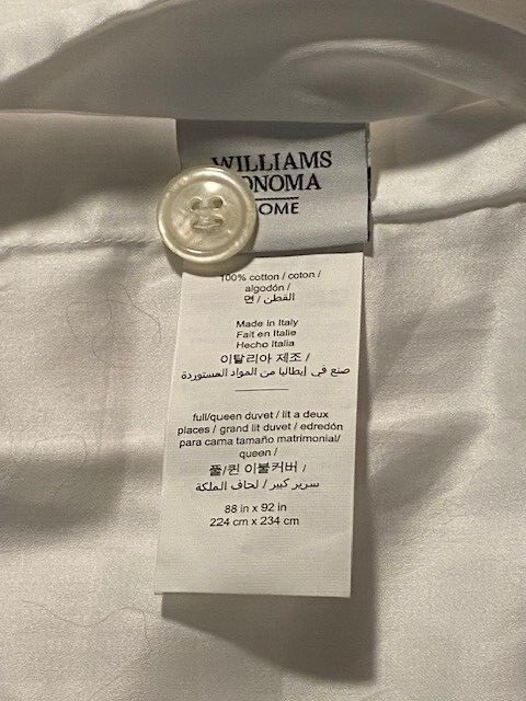 Williams Sonoma Home Q/F Chambers® Italian Border 300TC Sateen Duvet Cover