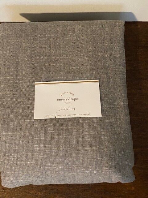 Pottery Barn Emery Linen Cotton Lined Curtain, 50 x 96 in", Gray