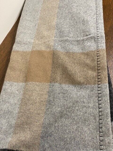 Williams Sonoma Home Plaid Lambs Wool Throw Blanket, Grayson, 50 x 70 in