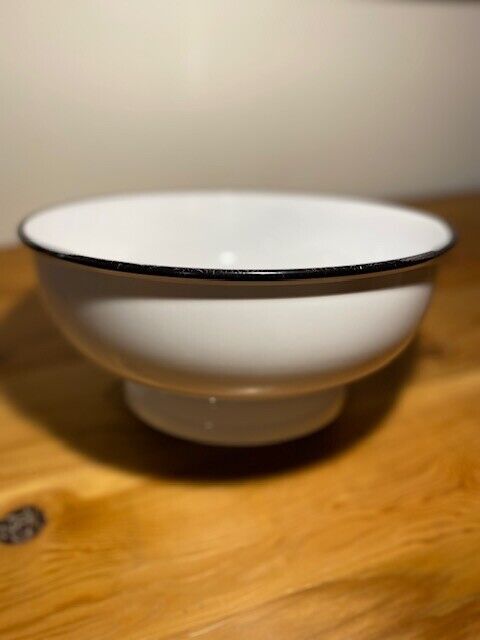 Williams Sonoma White Emaneled Pedestal Bowl, 11 3/4 in Round