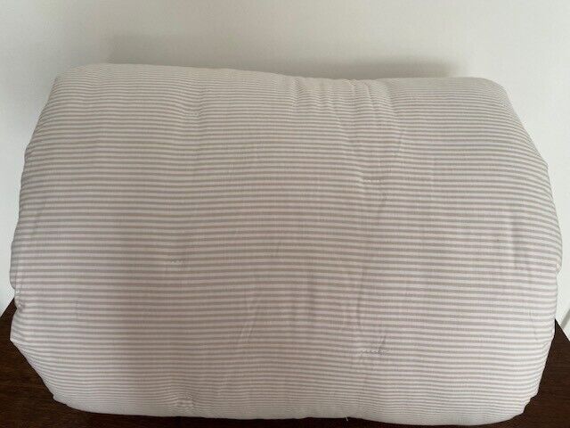 Pottery Barn F/Q Silas Reversible Striped Cotton Comforter, Flax