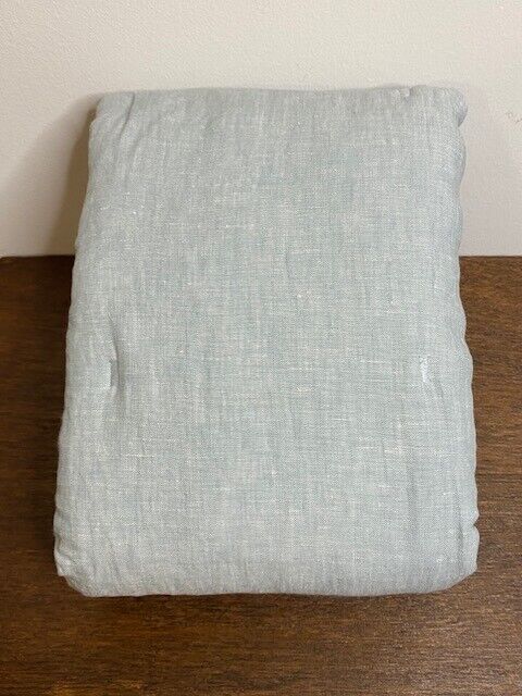 Pottery Barn King Belgian Flax Linen Comforter Sham, Mineral Blue