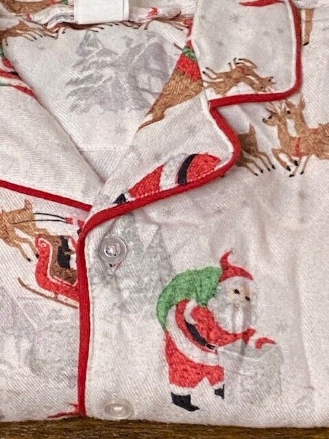 Pottery Barn Kids Heritage Santa 2 piece Pajama Set Size 12