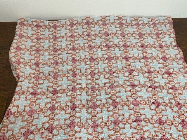 Green Row Patterned Cotton Woven Pillow Cover 20 x 20 in, Pearl Blue/Pink