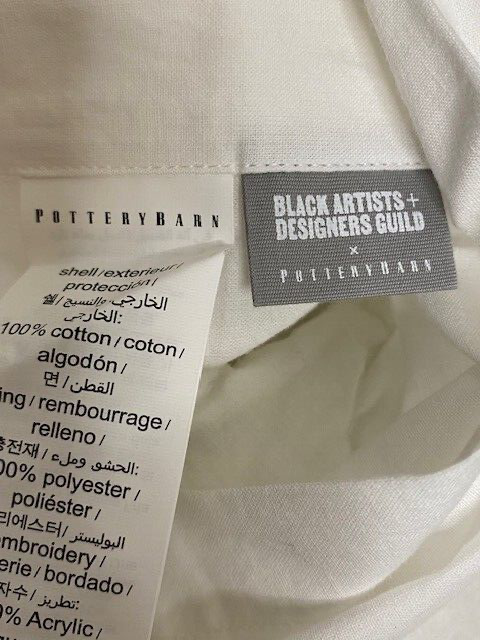 Pottery Barn Black Artisit & Designers Guild Celebration Candlewick King Sham