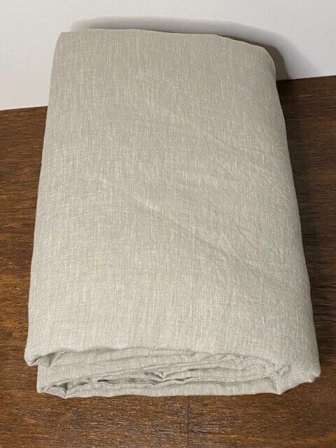 Pottery Barn K/CK Belgian Linen Duvet Cover & 1 King Pillow case, Eucalyptus