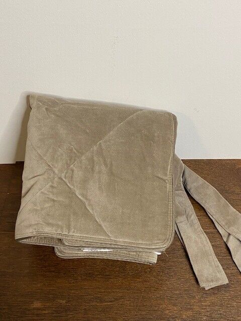 Pottery Barn Diamond Quilted Velvet Standard Sham, Taupe