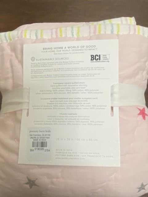 Pottery Barn Kids Rainbow Unicorn Quilted Euro Sham