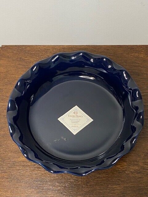 Williams Sonoma Emile Henry French Ceramic Artisan Ruffled Pie Dish, Navy