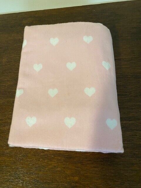 Pottery Barn Kids Standard Flannel Sham, Pink with White Hearts