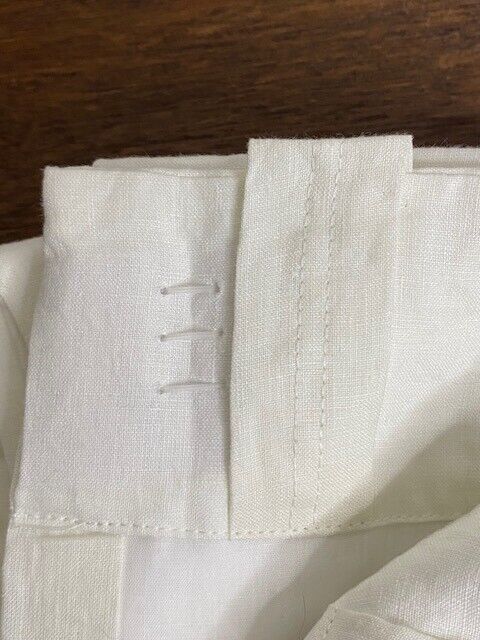 Pottery Barn Belgian Flax Linen Curtain, Cotton Lined, 50 x 96 in, Ivory