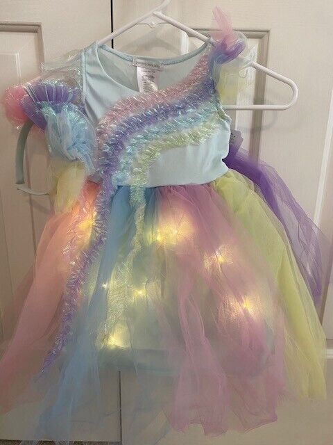 POTTERY BARN KIDS LIGHT UP RAINBOW FAIRY COSTUME  MULTI 3T NEW