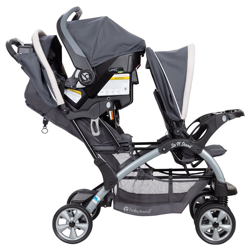 Sit N' Stand Easy Fold Toddler/Baby Double Stroller, Magnolia