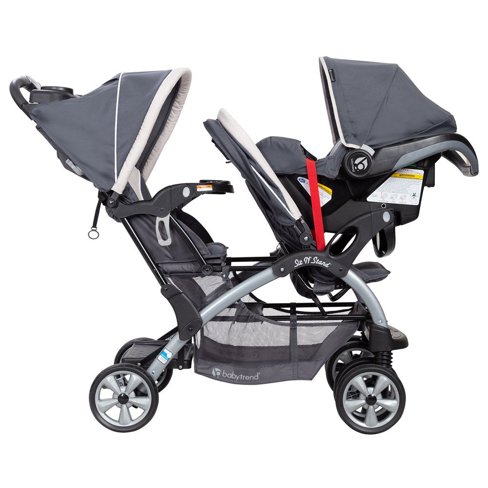 Sit N' Stand Easy Fold Toddler/Baby Double Stroller, Magnolia