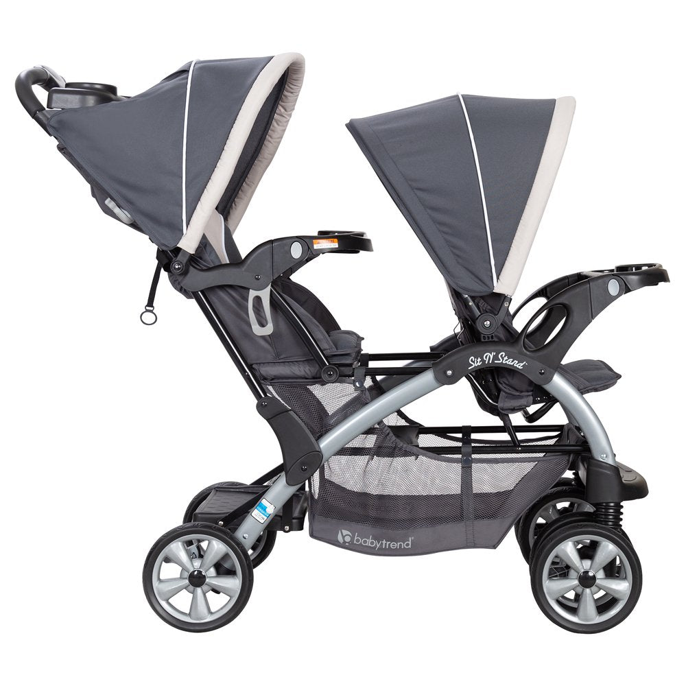 Sit N' Stand Easy Fold Toddler/Baby Double Stroller, Magnolia