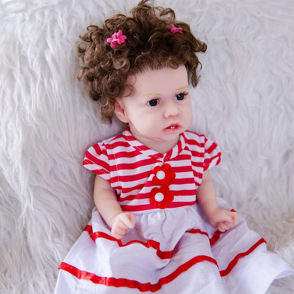 Reborn Baby Dolls 12 Inch White Skin Full Silicone Body Lifelike Newborn Baby Dolls Birthday Present for Children Age 3+