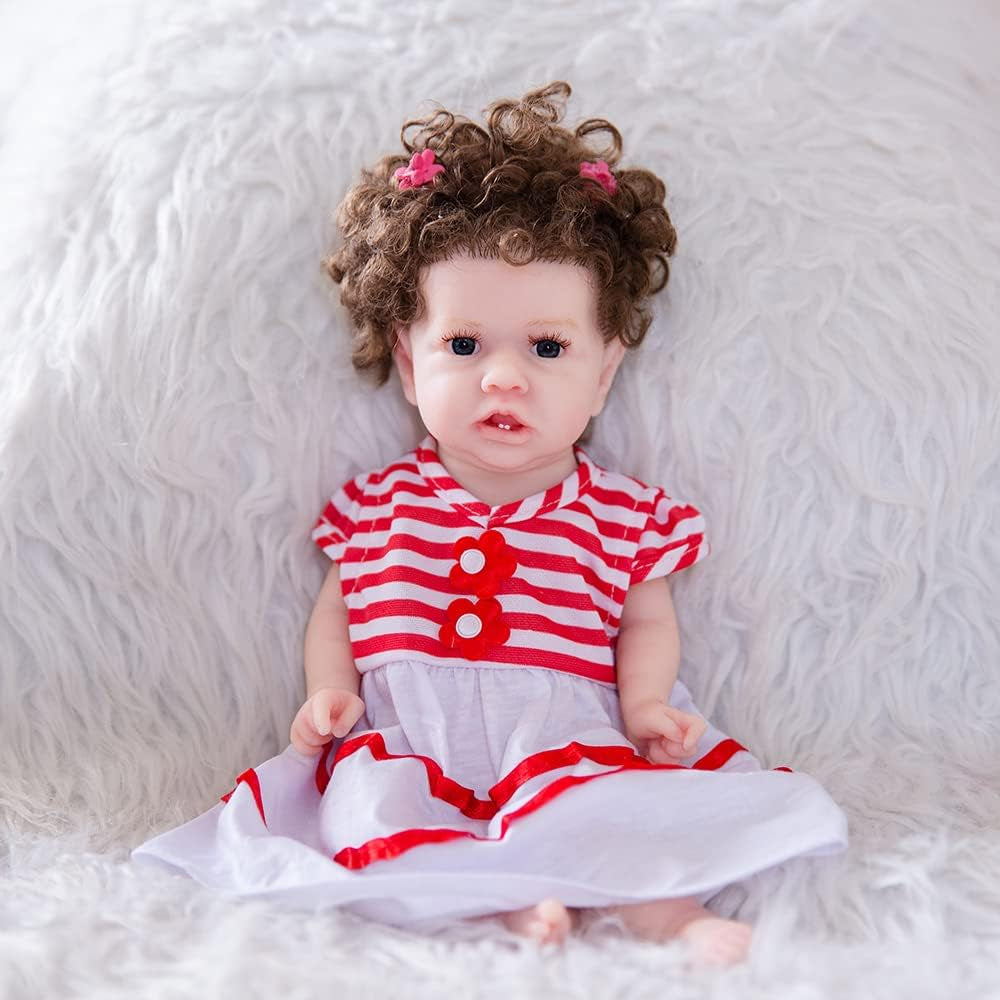 Reborn Baby Dolls 12 Inch White Skin Full Silicone Body Lifelike Newborn Baby Dolls Birthday Present for Children Age 3+