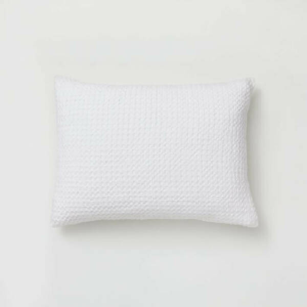 West Elm Organic Textured Waffle Sham-White, Standard