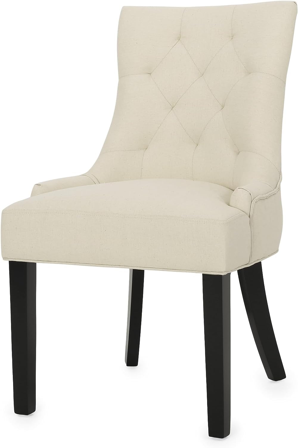 Hayden Tufted Fabric Dining / Accent Chairs, 2-Pcs Set, Beige