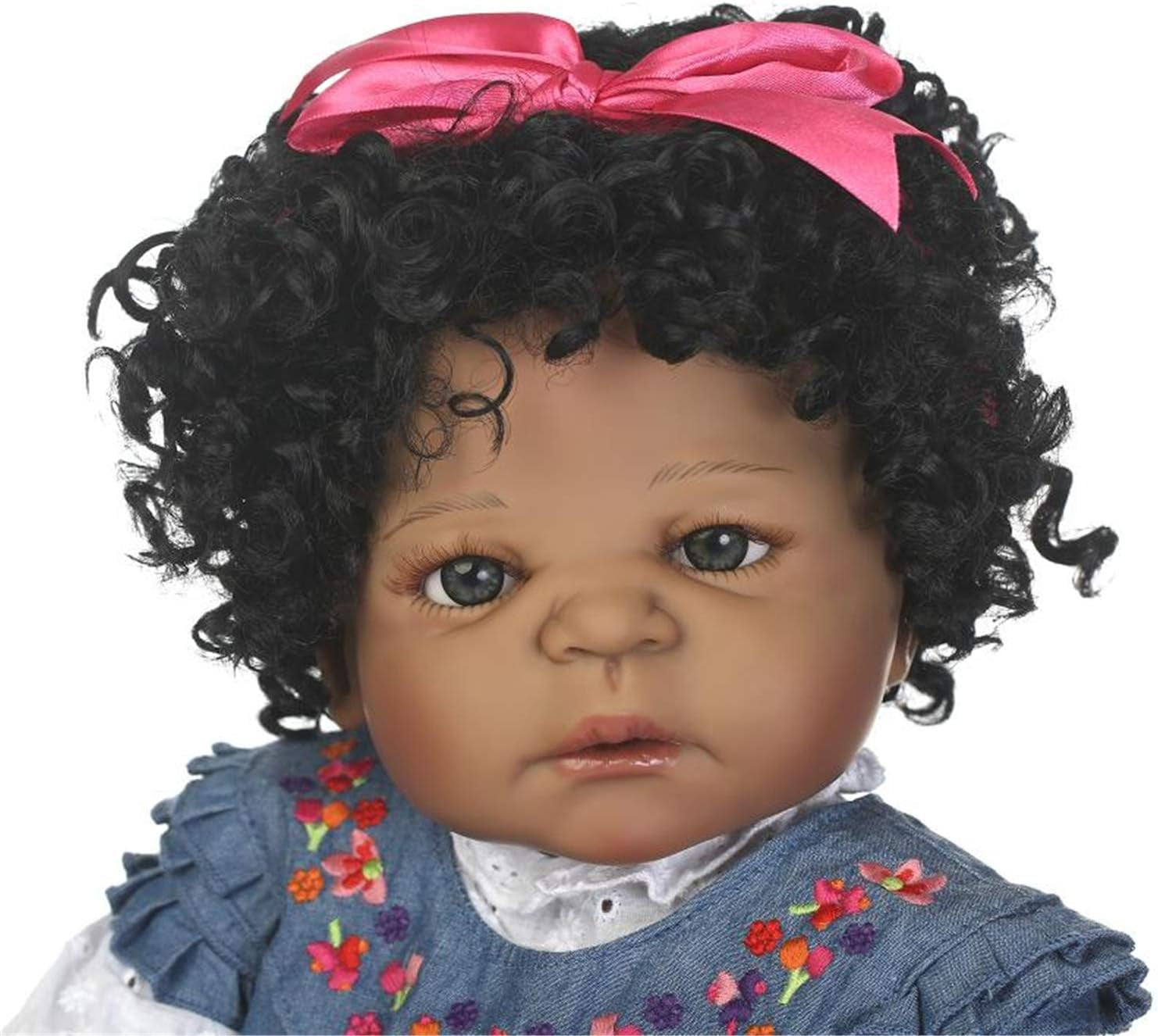 Black Reborn Baby Dolls Boys 23Inch Realistic Silicone Full Body Reborn Toddler Size Boy Washable Babys African American Dolls Black Lifelike Newborn Dolls Best Gifts